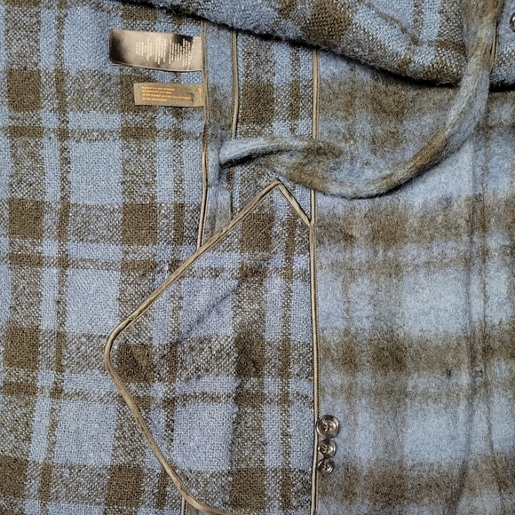 Coach Acrylic Wool Blend Plaid Poncho Hooded XS/S (A2) - Picture 5 of 8